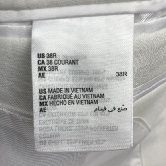 BAR III Men's Suit Slim Fit 2-Pc White Linen Blend 38R Jacket 32x30 Pants F03383 - Picture 9 of 14